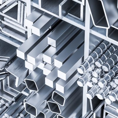 metal bar and profile, different kind, 3d rendering image